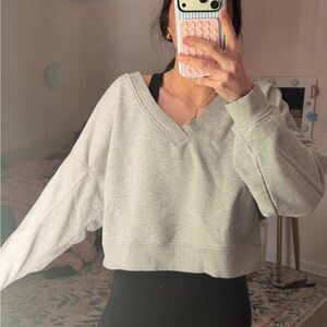 JoyLab Heather Gray V-Neck Top